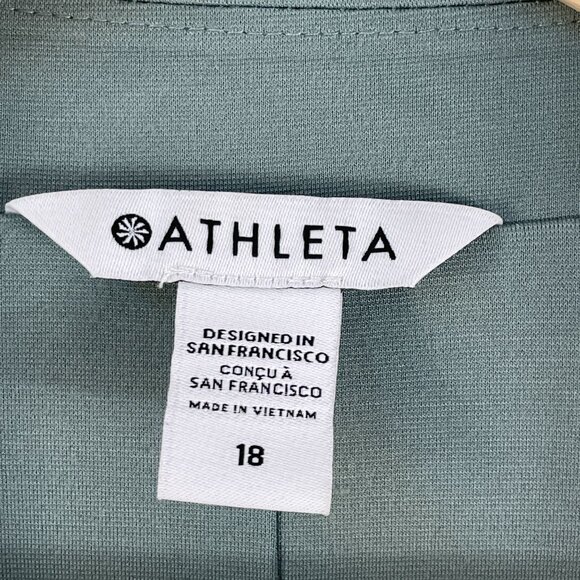 Athleta Womens 18 Eastbound Ponte Knit Open Front Blazer Gray Green Jacket - Picture 4 of 10